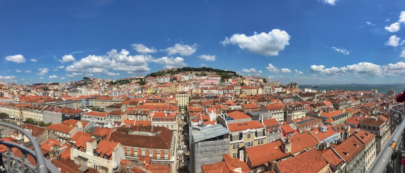 Lisbon rooftops panorama with Castelo de São Jorge